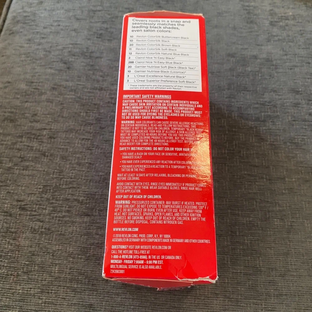 Revlon Root Erase Permanent Hair Color Women 3 Black Sealed 100% Gray Coverage